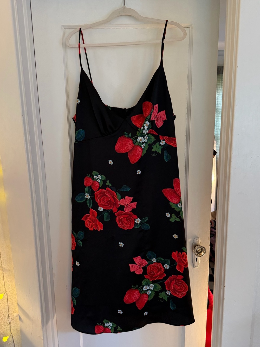 Lisa Says Gah Strawberry Rose Midi Slip Dress